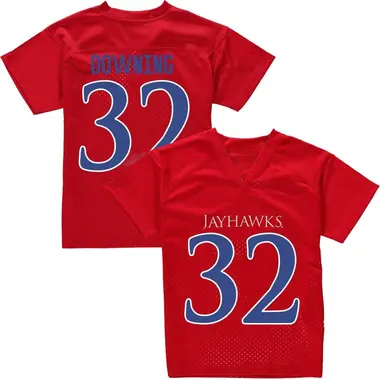 Red Dylan Downing Men's Kansas Jayhawks Football College Jersey - Game