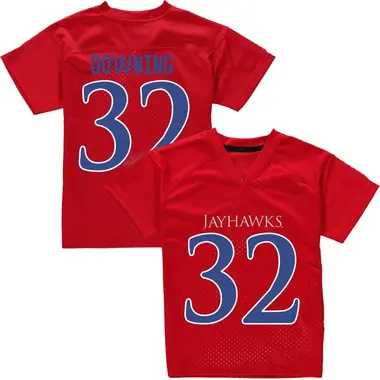 Red Dylan Downing Men's Kansas Jayhawks Football College Jersey - Replica