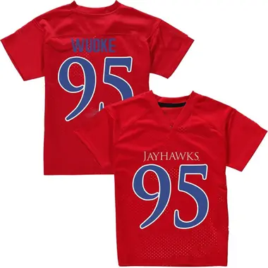 Red Dylan Wudke Youth Kansas Jayhawks Football College Jersey - Replica