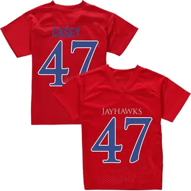 Red Jared Casey Men's Kansas Jayhawks Football College Jersey - Game