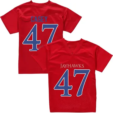 Red Jared Casey Youth Kansas Jayhawks Football College Jersey - Game