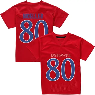 Red Mack Moeller Men's Kansas Jayhawks Football College Jersey - Replica
