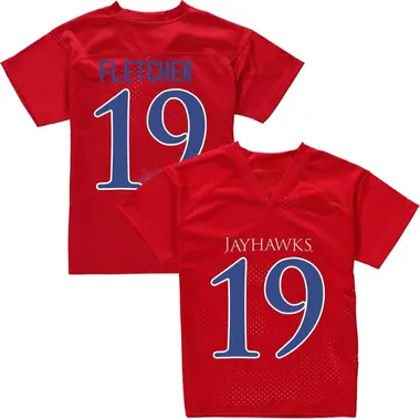 Red Tristian Fletcher Men's Kansas Jayhawks Football College Jersey - Game