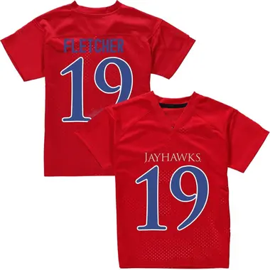 Red Tristian Fletcher Youth Kansas Jayhawks Football College Jersey - Replica