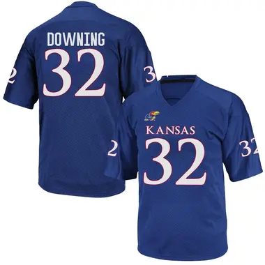 Royal Blue Dylan Downing Men's Kansas Jayhawks Football College Jersey - Game