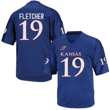 Royal Blue Tristian Fletcher Men's Kansas Jayhawks Football College Jersey - Game